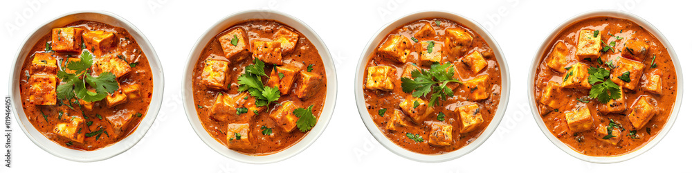 Paneer Butter Masala isolated on transparent png background. Generative ai Paneer Butter Masala isolated on transparent png background. Generative ai
