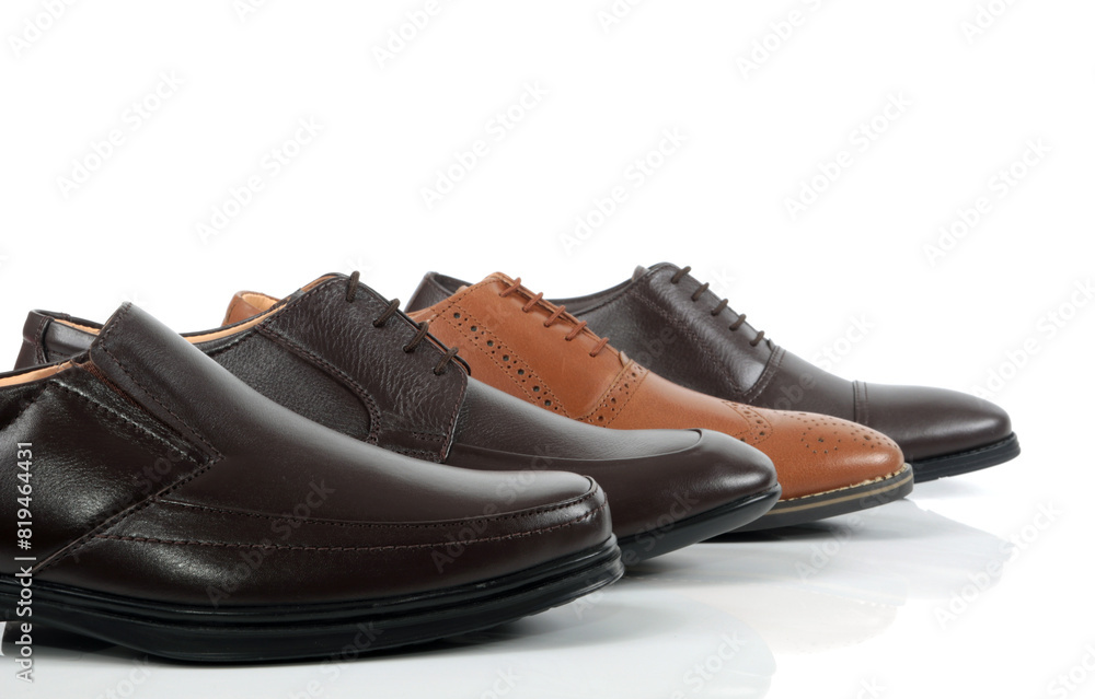 Leather shoes on white background Leather shoes on white background