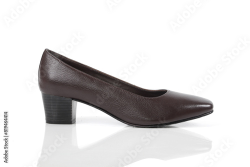Leather shoes on white background