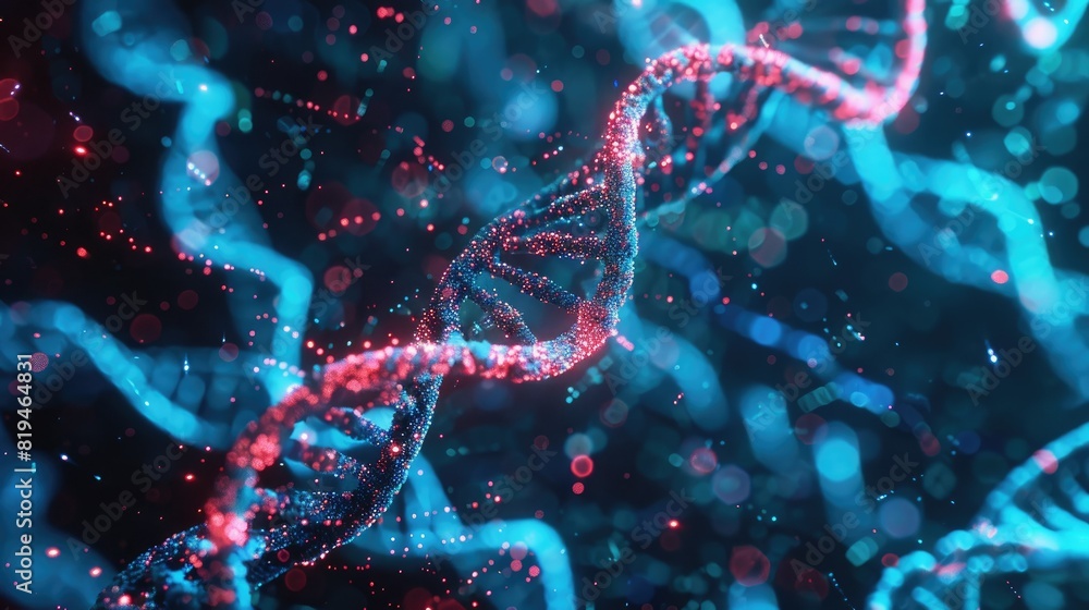 Digital DNA strands weaving through cybernetic space Digital DNA strands weaving through cybernetic space