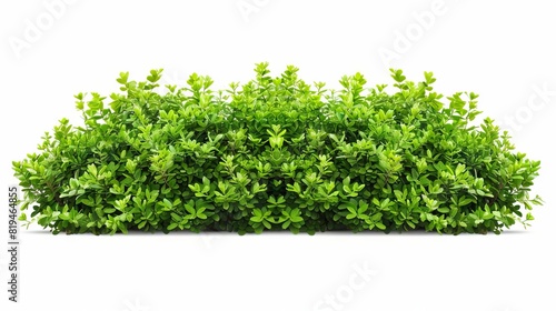 vibrant green bushes isolated on pure white background for versatile design applications photo