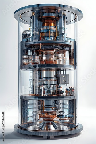 Intricate Cutaway View of a Pressurized Water Nuclear Reactor with Detailed Engineering Diagrams and Schematics photo