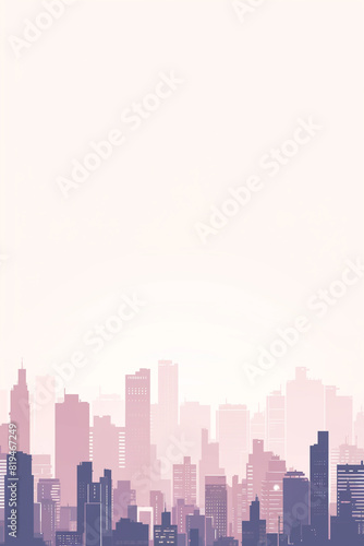 Create a Serene Pastel Cityscape with Abstract Minimalist Design