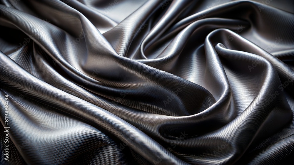 Obraz premium black silk fabric background, close up