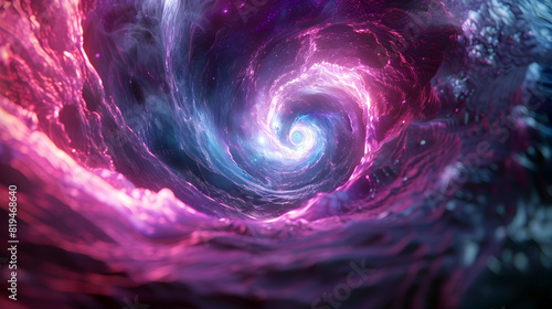 Swirling Vortex of Cosmic Energy and Radiant Nuclear Emanations Captured in Digital