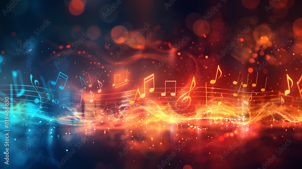 Abstract background with musical notes and sound waves, symbolizing the power of music to reach people's hearts and evoke emotions.
Abstract background with musical notes and sound waves, symbolizing the power of music to reach people's hearts and evoke emotions.