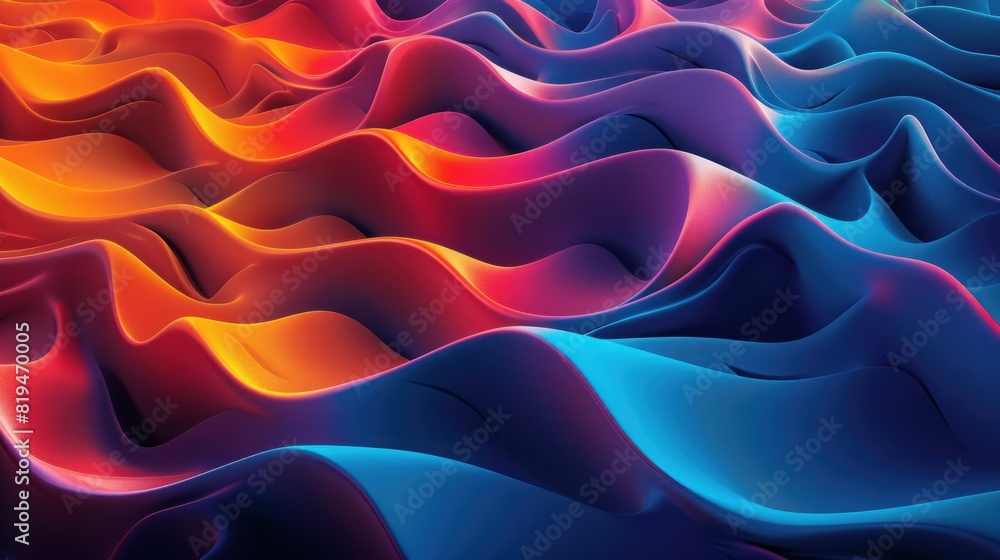 Obraz premium A colorful wave pattern with a blue and orange stripe