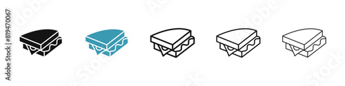 Sandwich icon set. chicken cheese bread toast sandwich vector icon for UI designs.