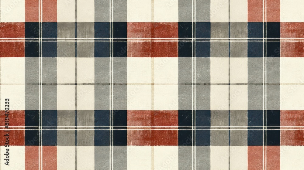 A checkered patterned cloth with red, white and blue colors A checkered patterned cloth with red, white and blue colors
