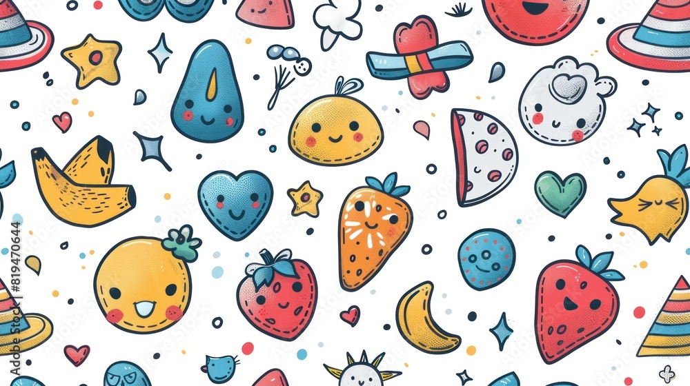 A cartoonish drawing of a bunch of fruits and vegetables with a smiling face A cartoonish drawing of a bunch of fruits and vegetables with a smiling face