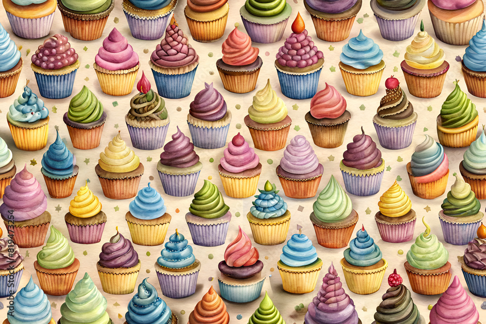 cupcake delight rows of colorful cupcakes with different frosting designs