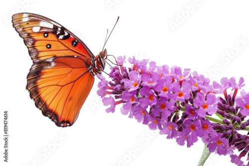 Butterfly Bush photo on white isolated background