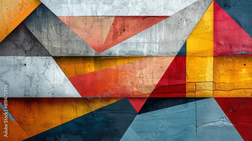 Abstract image of colorful geometric shapes.