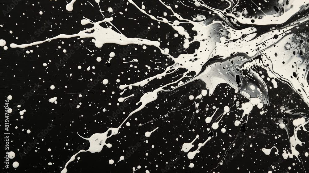 Obraz premium Black and white abstract painting. The painting is full of energy and movement. It would be a great addition to any home or office.