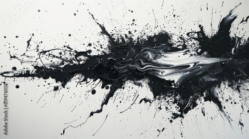 Black and white abstract painting.