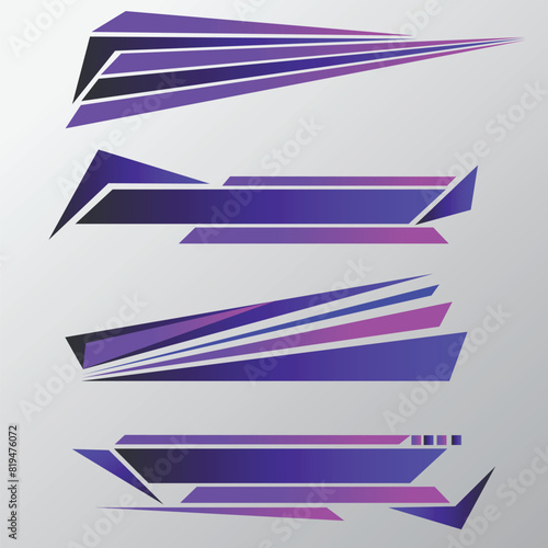 Gradient Purple Car Decal Modern Design Vector Collection