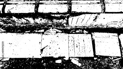 10-62. Background image with broken sidewalk block texture - illustration.