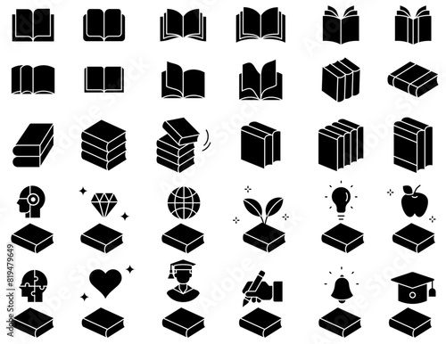 Simple basic book icon collection