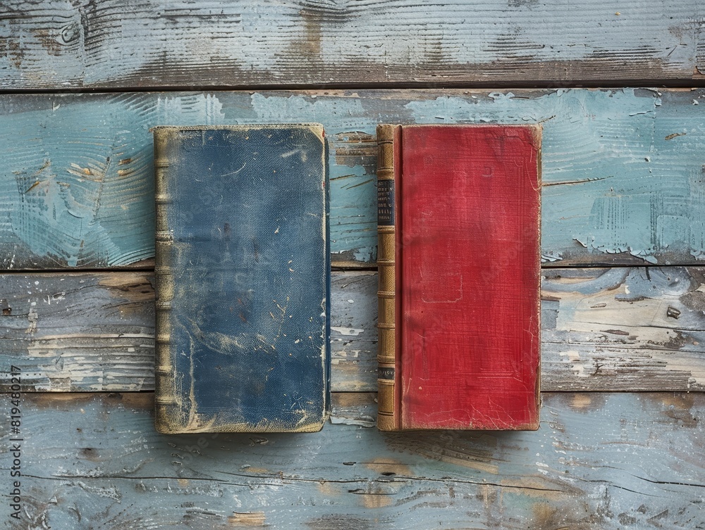 Book comparison on antique wooden table, classic vs contemporary literature, scholarly atmosphere Book comparison on antique wooden table, classic vs contemporary literature, scholarly atmosphere