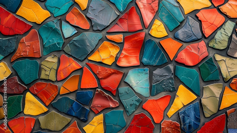 Small raznotsvetnye glass mosaic pieces closeup. Small raznotsvetnye glass mosaic pieces closeup.