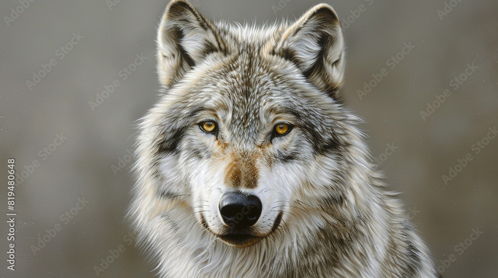 Superb Wild wolf in nature