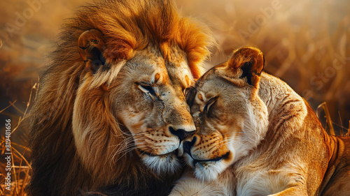 Wonderful View of lioness with cubs in the wild