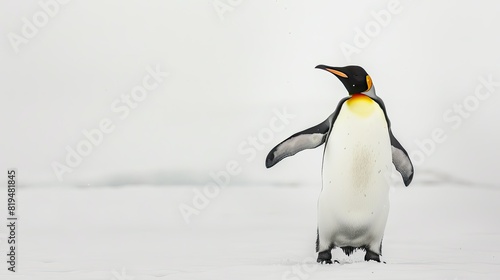 standing penguin on white background