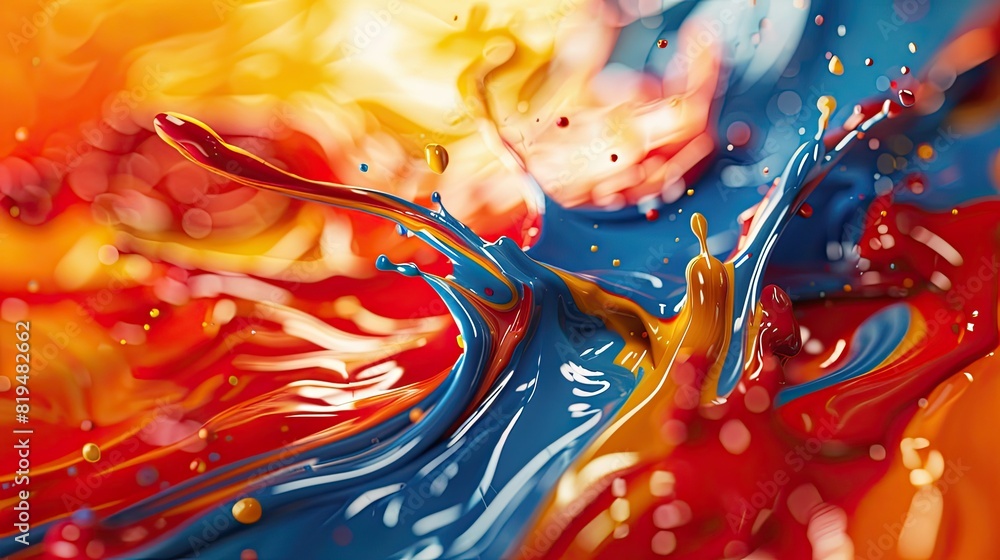Abstract paint splatters in dynamic composition Abstract paint splatters in dynamic composition