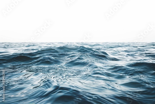 Realistic photograph of a complete Oceans solid stark white background  focused lighting