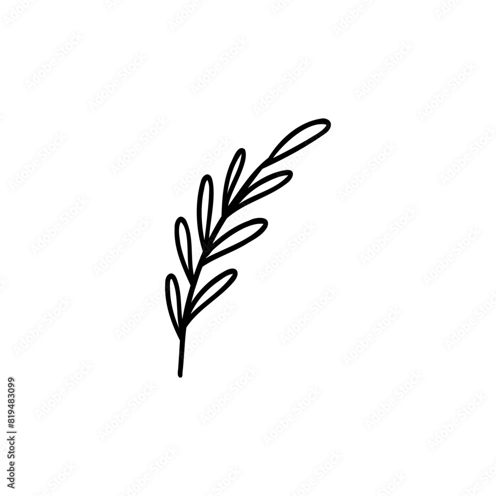 Drawing of Wavy Leaves Drawing of Wavy Leaves