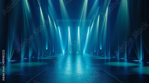 abstract dark blue room background  light and shadow.