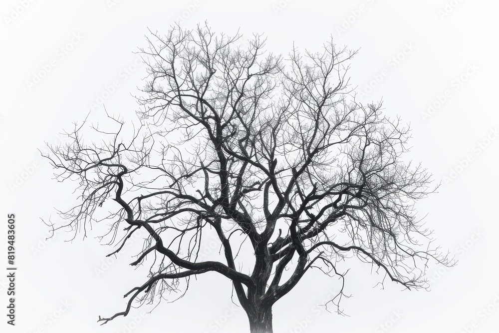 Realistic photograph of a complete Spooky trees,solid stark white background, focused lighting Realistic photograph of a complete Spooky trees,solid stark white background, focused lighting