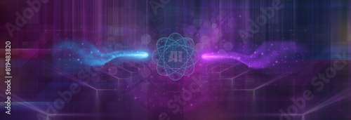 Purple Hues: Abstract AI Technology Background