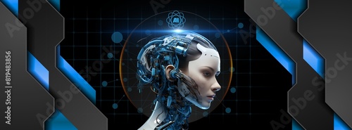  robot AI technology abstract  background  