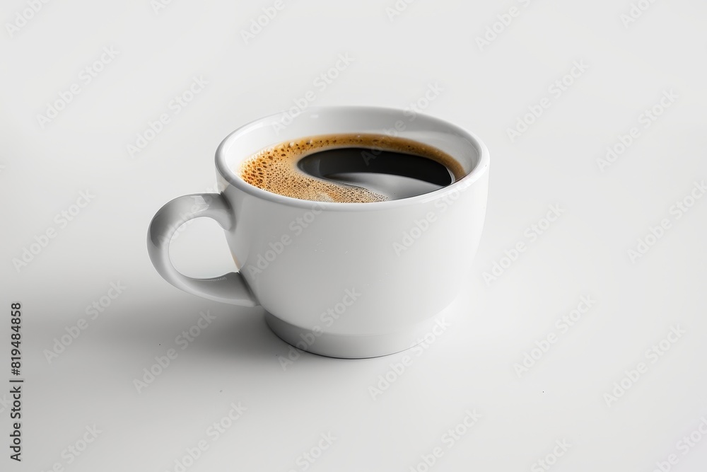 Realistic photograph of a complete Coffee cup,solid stark white background, focused lighting Realistic photograph of a complete Coffee cup,solid stark white background, focused lighting