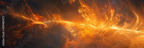 amazing nebula in space, orange and yellow light, generative AI © VALUEINVESTOR