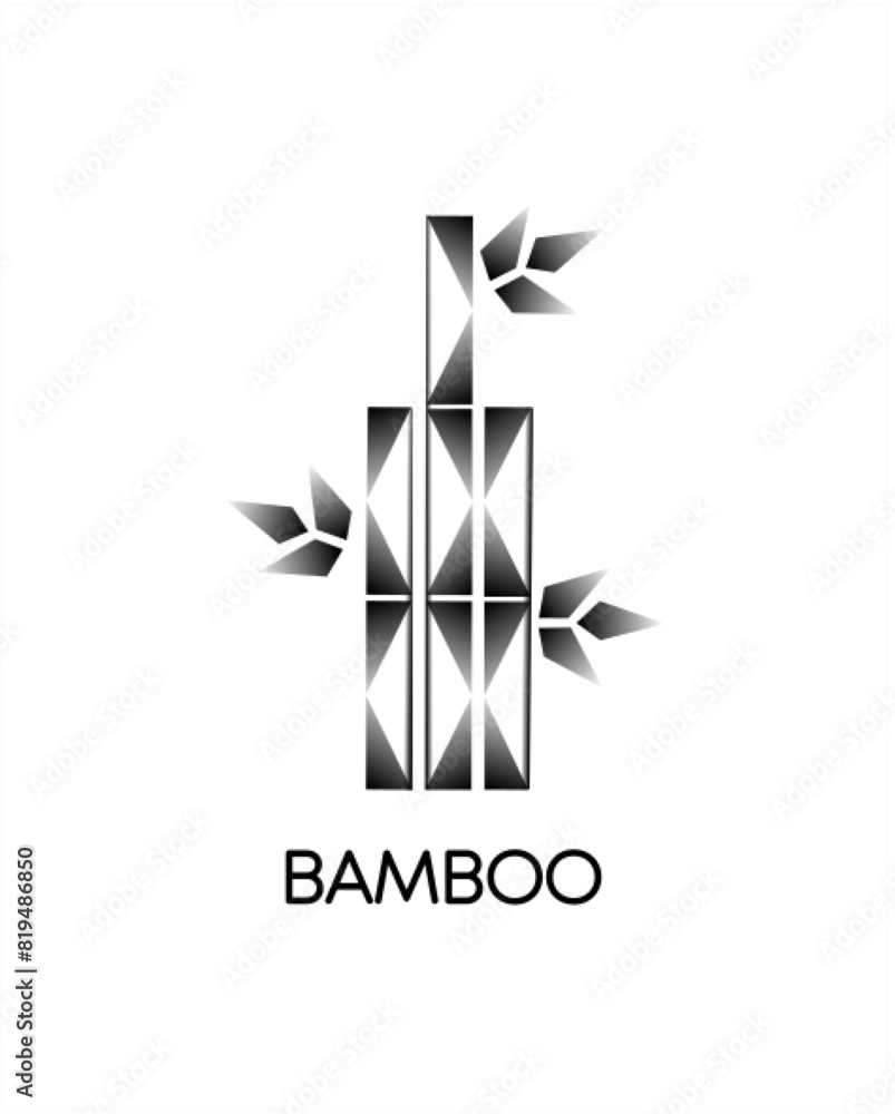 Obraz premium Bamboo logo vector icon illustration 