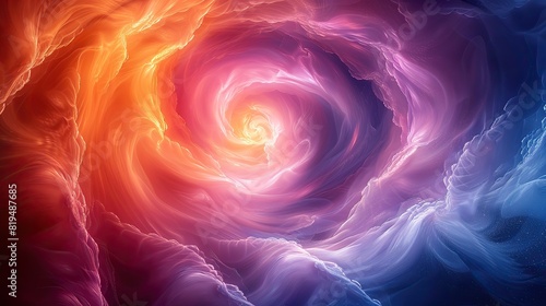 A swirling vortex of colors blending into one another  representing the interconnectedness of all things and the harmony of the natural world..stock image