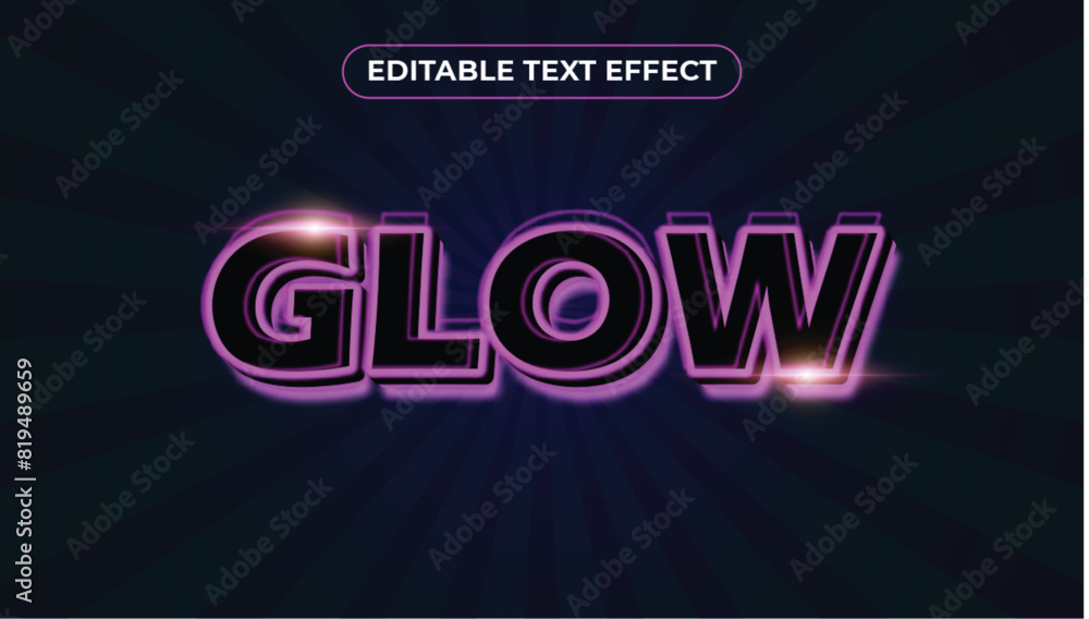 glow typography Editable text effect 3d Traditional Cartoon template style premium vector glow typography Editable text effect 3d Traditional Cartoon template style premium vector