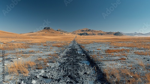 A barren landscape devoid of life, depicting the potential consequences of environmental degradation and the importance of conservation efforts..illustration graphic photo