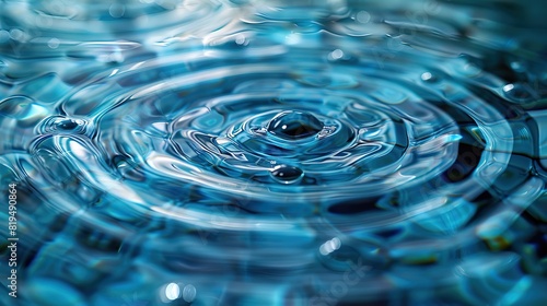 A series of interconnected circles of varying shades of blue, symbolizing the interconnectedness of water resources and the importance of conserving freshwater..illustration