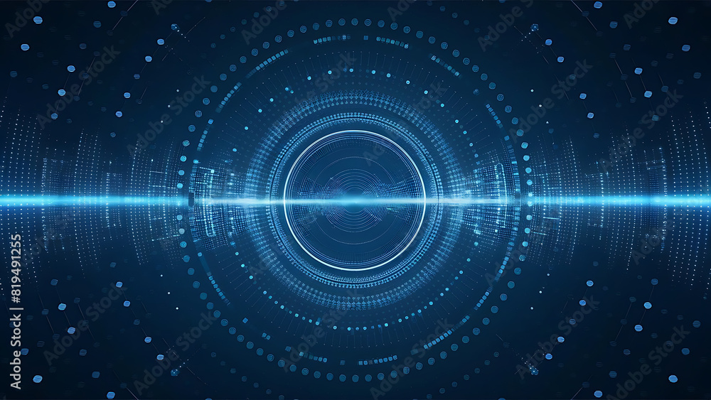 Obraz premium Structured database. Abstract digital wave particle. Digital music background. Sound vibrations. Futuristic dotted wave. Big data analytics. 3D illustration of nano particles in cyberspace