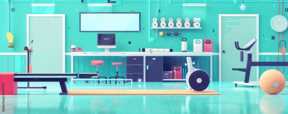 Speed training accessories flat design front view innovation theme animation Complementary Color Scheme Speed training accessories flat design front view innovation theme animation Complementary Color Scheme