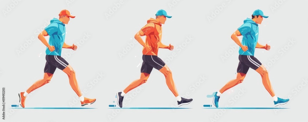 Waterproof sportswear flat design side view athletic theme animation Complementary Color Scheme Waterproof sportswear flat design side view athletic theme animation Complementary Color Scheme