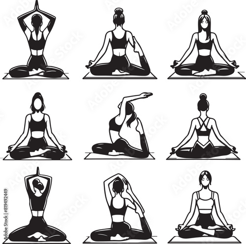 Yoga Pose bundle Vector
