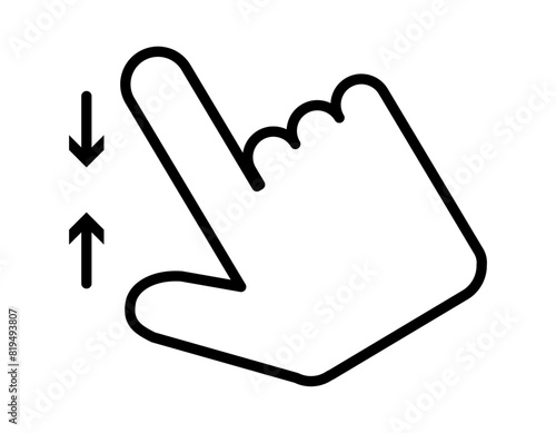 指　操作　アイコン　縮める・縮小