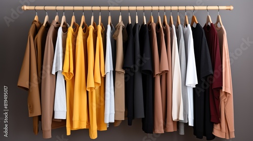 Clothes on a clothing hanger generate AI