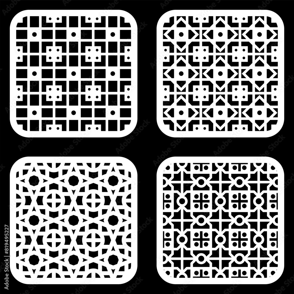 Fototapeta premium Geometric and simple pattern for background, decoration, panel, for cnc cutting