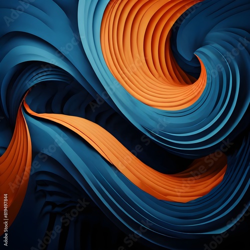 abstract blue and orange wavy lines