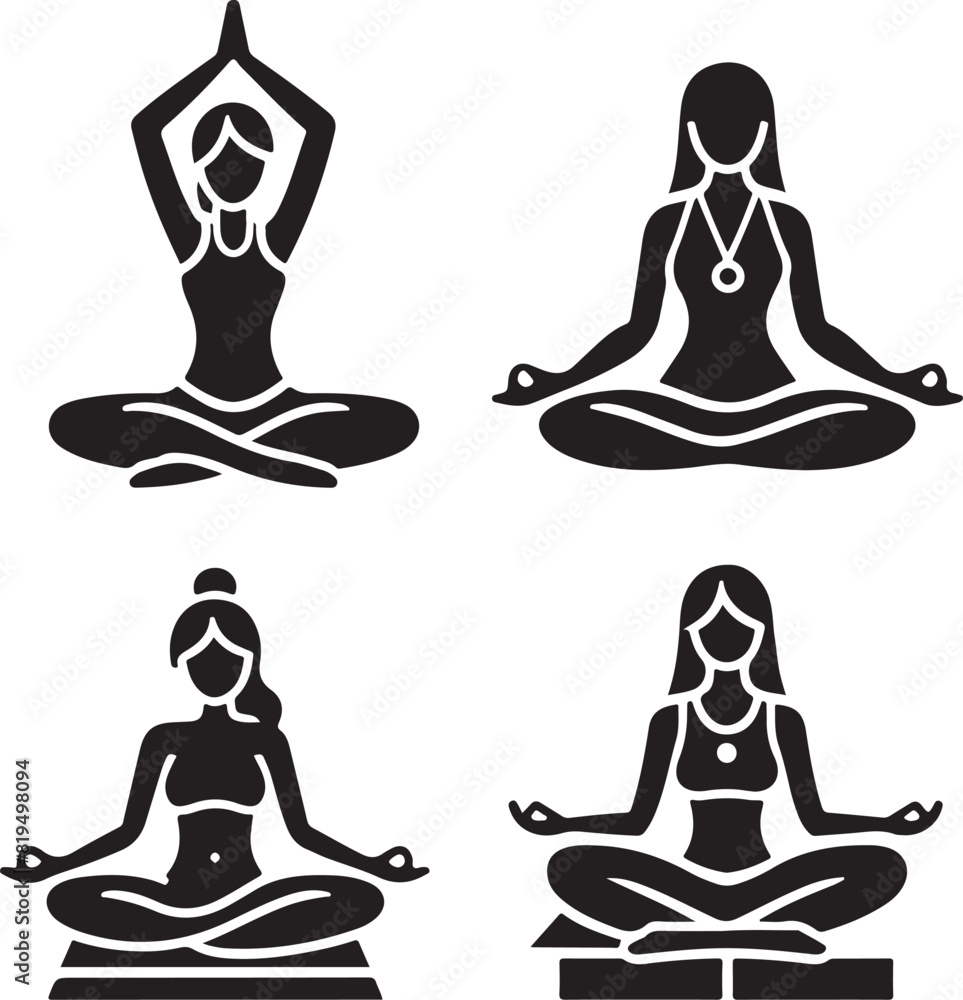Yoga Pose bundle Vector Yoga Pose bundle Vector
